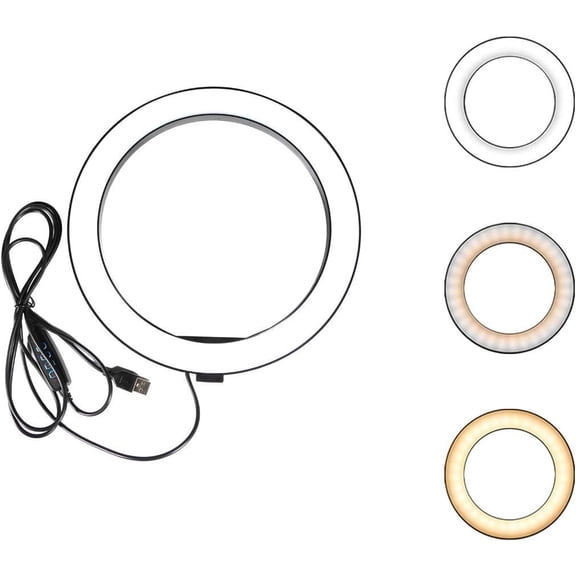 Ring Light Dimmable with 3 Light Modes & 10 Brightness Level LED Ring Fill Lights for Phone Live Stream Makeup YouTube (B(only 10'' Ring Light))