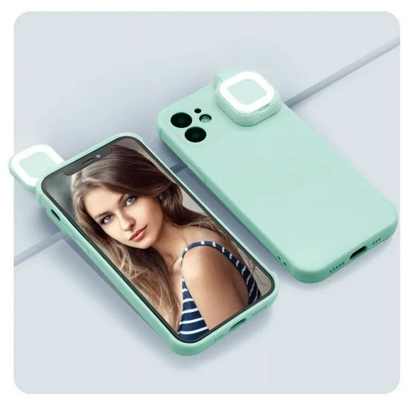 Ring Light Flash LED Selfie Flashlight Phone Case for IPhone 14 12 13 Pro Max 12 Pro Fill Light Shockproof Back Cover (c,For iPhone 15 Plus)