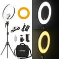 thumbnail image 1 of Ring Light Kit: 18" 48cm Outer 55W 5500K Dimmable LED Ring Light, Light Stand, Carrying Bag for Camera, Smartphone, YouTube, Self-Portrait Shooting, 1 of 10