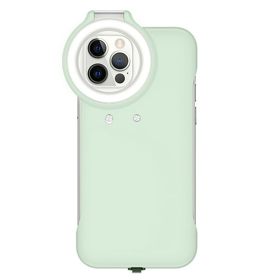 Ring Light Phone Case for iPhone 12/12 Pro, 6.1 inch LED Fill Light Protective Cover, Selfie Beauty Light Case with Cute Design