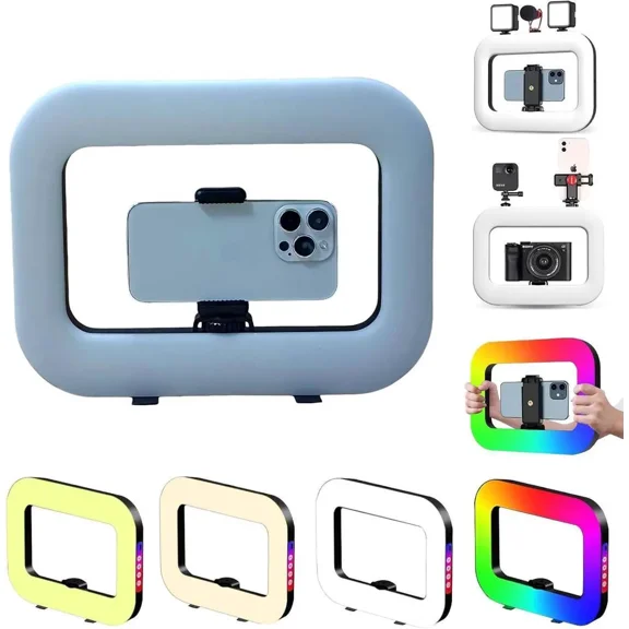 Ring Light for Phone, Phone Ring Light Stabilizer for Video Recording Smartphone Video Rig for Tiktok Vlogging, RGB Video Light for Photography Filmmaking Video Maker