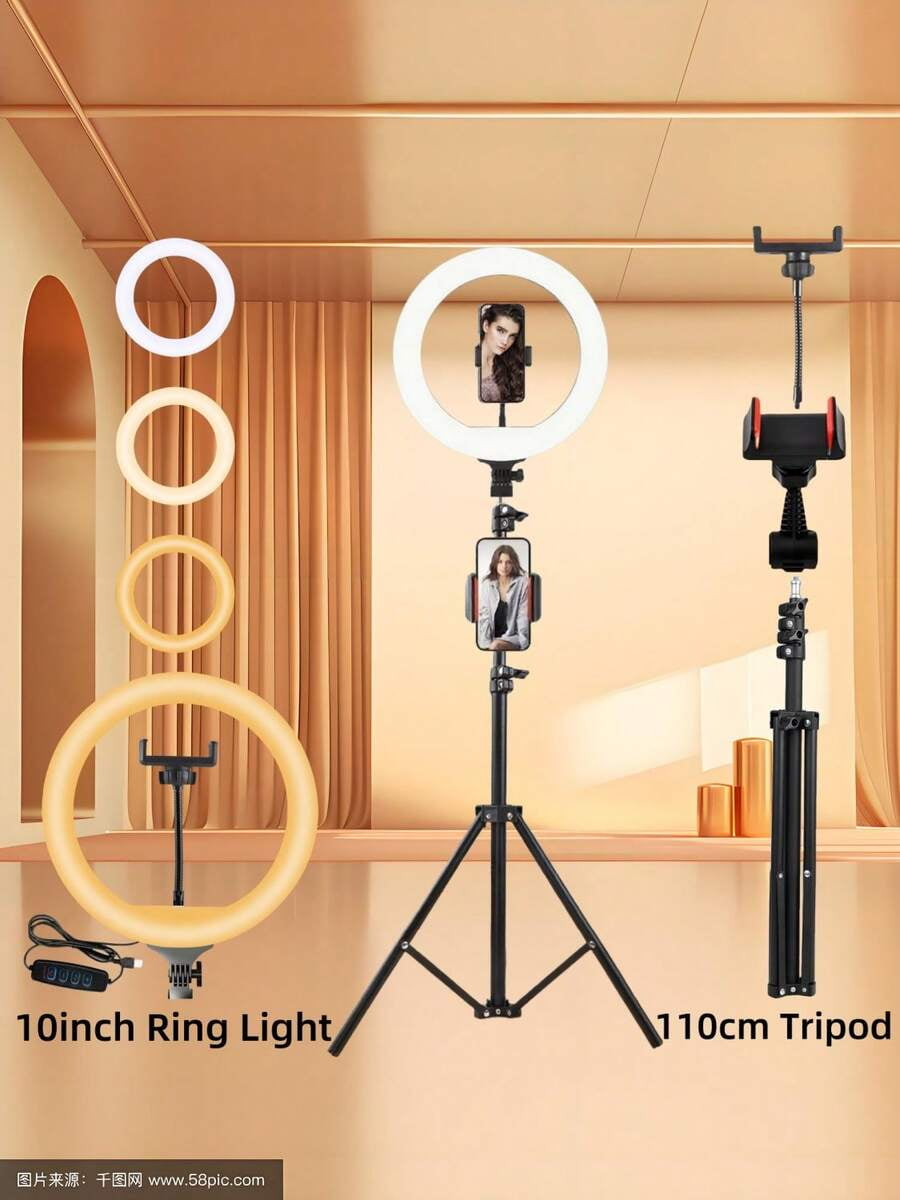 Ring Light with Stand and Phone Holder, 12-Inch LED Selfie Light with 62-Inch Tripod for iPhone and Android, Video Lighting for Vlogging and Streaming