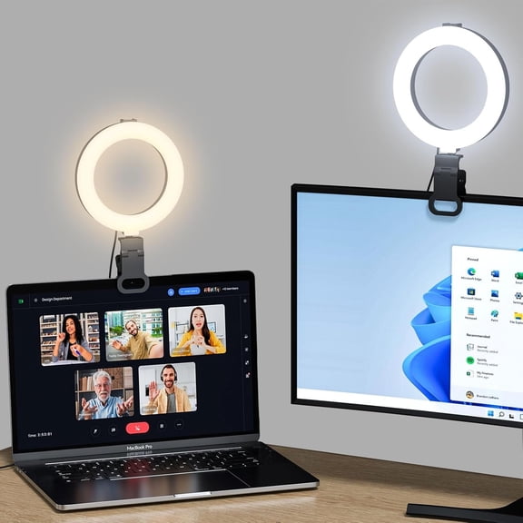 Ring Light for  Video Conference - Webcam Light for  Clip  Remote Working Distance Learning Zoom Call Self Broadcasting and Live Streaming Influencer Light Laptop Video Conferencing