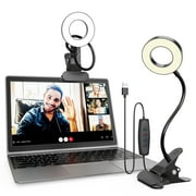 Ring Lights for Selfie & Phone Clip-on, RAOYI Adjustable Phone Mount with Dimmable LED, Portable Lighting Kit for Laptop/Desktop/Monitor