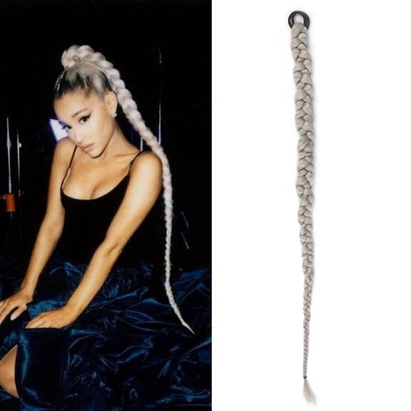 Ring Long Boxing Braids Crochet Braid Hair Ponytail Extensions Synthetic Chignon Tail With Rubber Band Hair