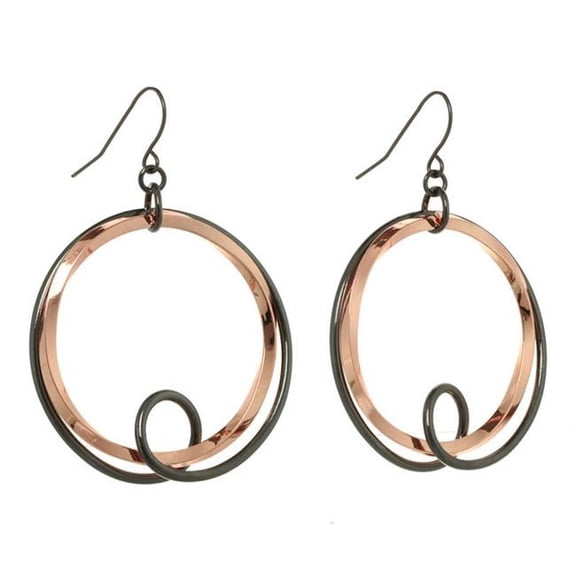 Ring & Loop Drop Earring, Two-Tone & Silver