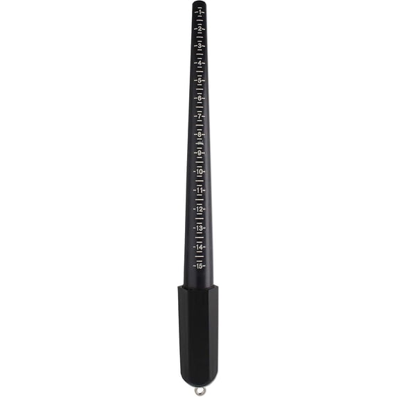 The Beadsmith Half-Round Finger Gauge – U.S. Sizes: 1-13, Full and Half Sizes – Plastic Rings with Marked Measurements – Tool for Measuring Fingers and Determining Ring Sizes