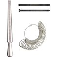 thumbnail image 1 of Ring Mandrel Sizer Gauge Metal Jewelry Measure Size 1-13 with Rings Finger Gauge Set of 27 Pcs Circle Models Jewelers Sizers Tools Finger Sizing Measurement Set with 2 Black Ring Belt, 1 of 5