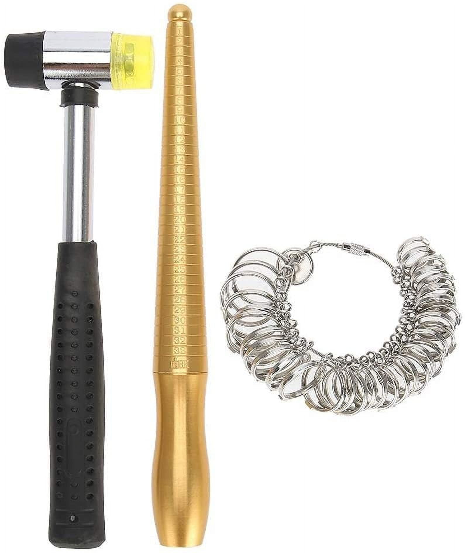 Ring Sizer Measuring Tool 11 Pcs Ring Making Kit, Ring Mandrel, Rubber Jewelers