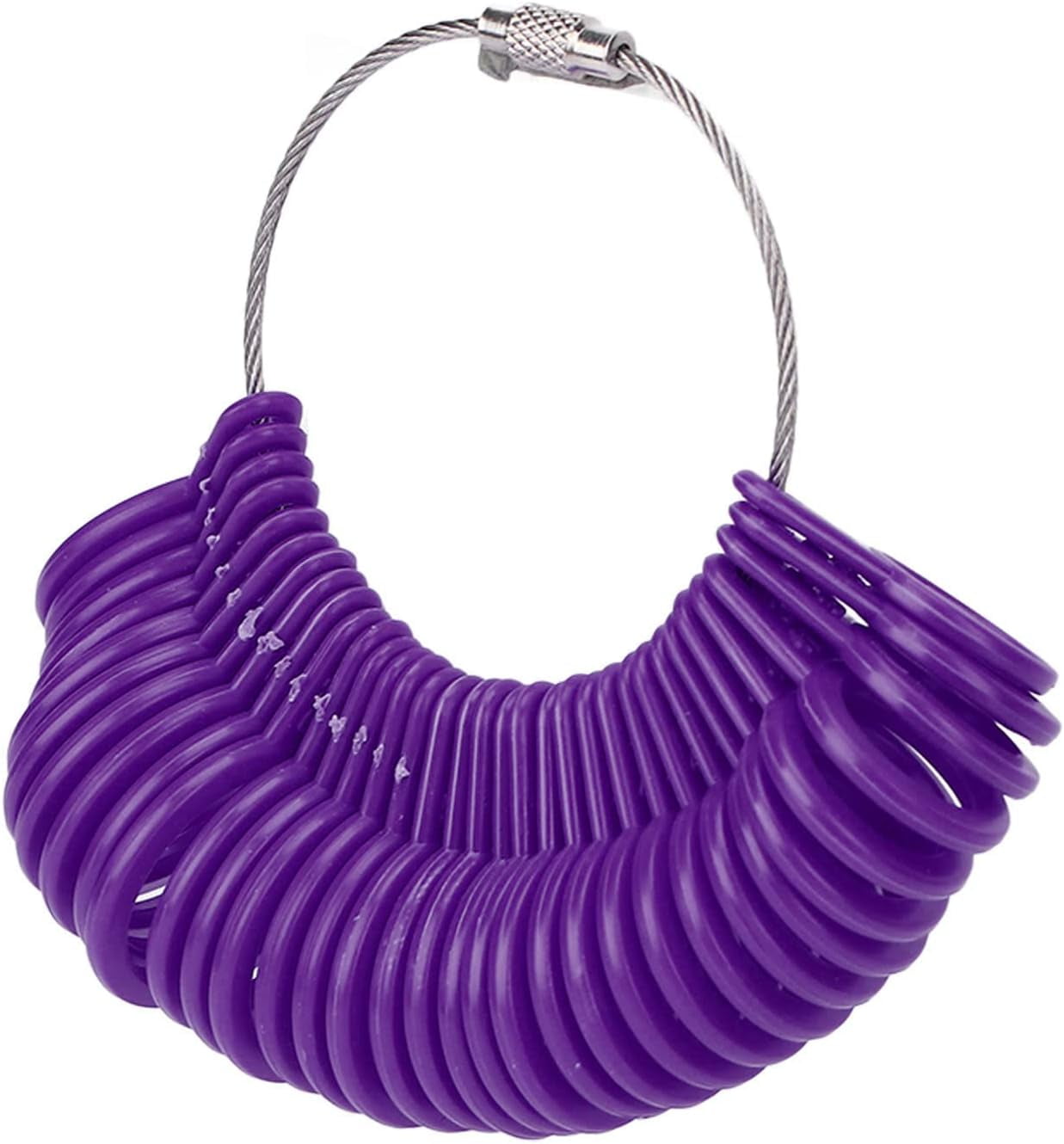 VERACT Ring Measuring Instruments, Easy Operation Finger Gauge Lightweight Professional Durable for Jewelry Making Measuring(Purple)