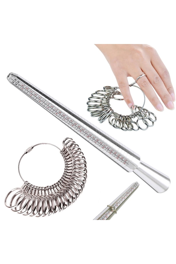 Clearance Sale!Ring Measuring Size Uk Jewelry Set Finger Us Gauge Purpose Stick Sizes Tool Mandrel Ring Sizer Tools & Home Improvement,Silver Measuring Ruler