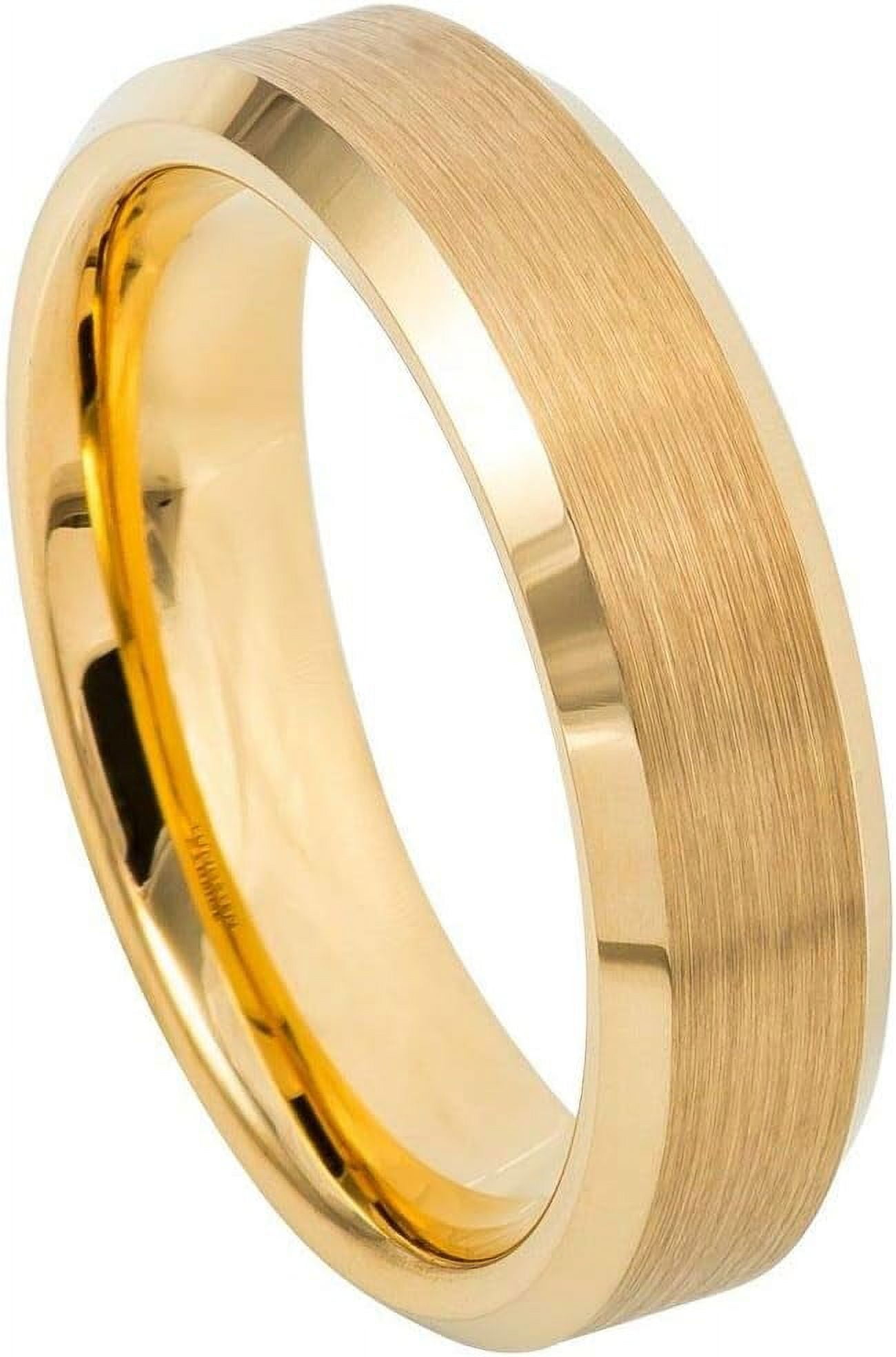 Ring for Men and Ladies ipauly inc Ring Brush Polished Yellow Gold IP ...