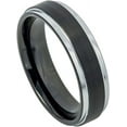 thumbnail image 1 of Ring for Men and Women Gifts With Thought Ring Two-tone Black IP Brushed Center Steel Color Stepped Edge – 8mm Wedding Band Ring Ideal Rings for Couples, 1 of 5
