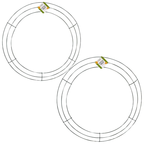 Ring Metal Wreath Forms 18In Metal Wire Frame DIY Craft Decorations for Home Door Window Garden Porch Patio Wall Hanging Decorative Halloween Thanksgiving Autumn Fall Decor Set of 2