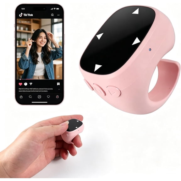 Ring Mouse Bluetooth 5.3, Portable Finger Wireless Page Turner, Mini One-Hand Air Mouse Remote Controller, 48H Long Battery Life Touch Control Mouse for E-Book, Tablet, Phone,Video Browsing (Black)