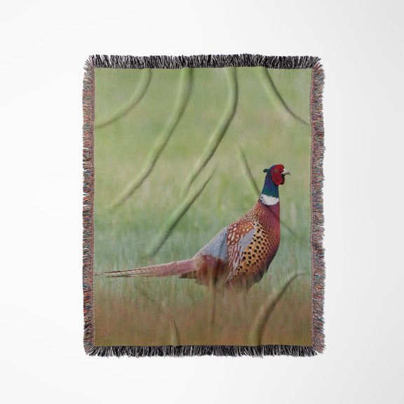 Ring Necked Pheasants, Woven Blanket