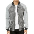 thumbnail image 1 of Ring Of Fire Mens Colorblock Knit Bomber Jacket, Grey, Large, 1 of 2