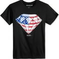 thumbnail image 1 of Ring Of Fire Mens Diamond Flag Graphic T-Shirt, Black, Small, 1 of 1