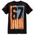 thumbnail image 1 of Ring Of Fire Mens Shred Flag 67 Graphic T-Shirt, Black, Small, 1 of 2