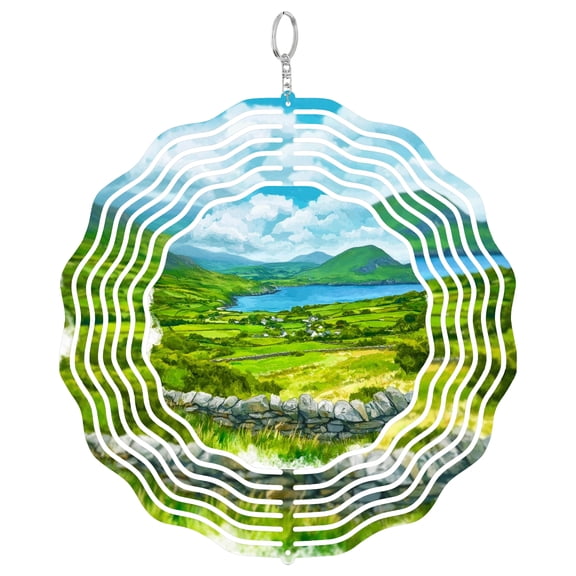 Ring Of Kerry Ireland Drive 3D Wind Spinner Kinetic Hanging Ornament Outdoor Garden Decor Irish Landscape Gift