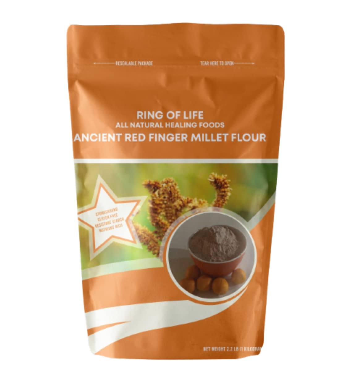 Ring Of Life All Natural Foods, Ancient Red Finger Millet Flour