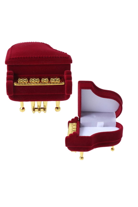 Valentine's Jewelry Boxes Piano Ring Box Red Lint 1Pack