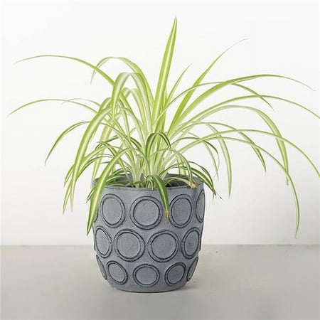 Ring Patterned Blue Planter