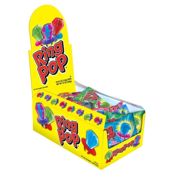 Ring Pop Lollipop Candy, Assorted Fruit Flavor, 24ct