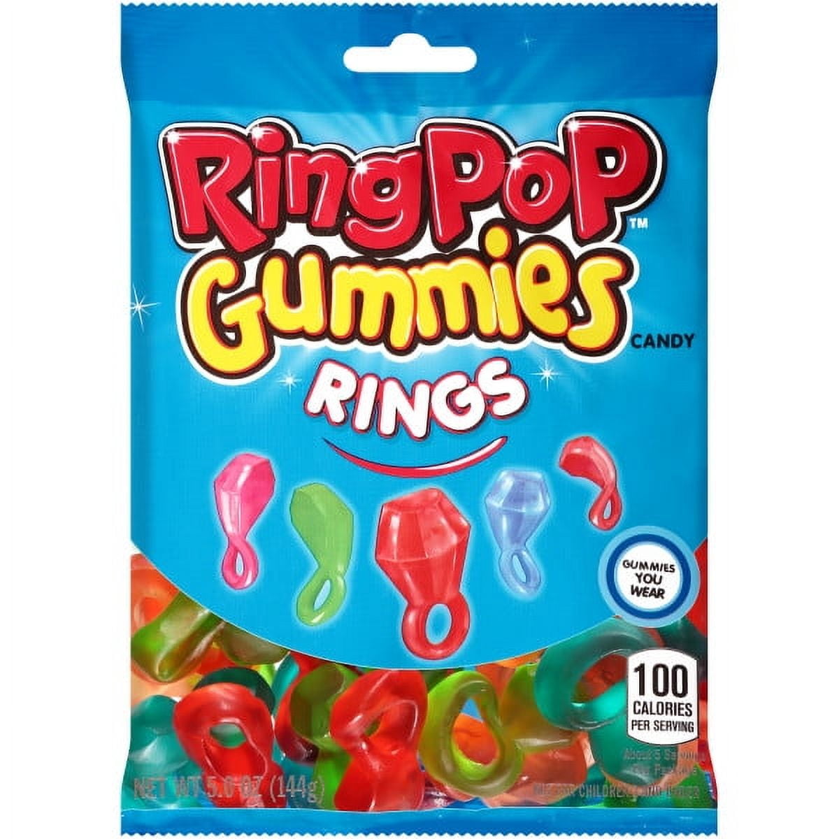 Ring Pop, Gummies, Gluten-Free, Fruit Flavored, Gummy Candy, 6 oz, 1 Count Bag