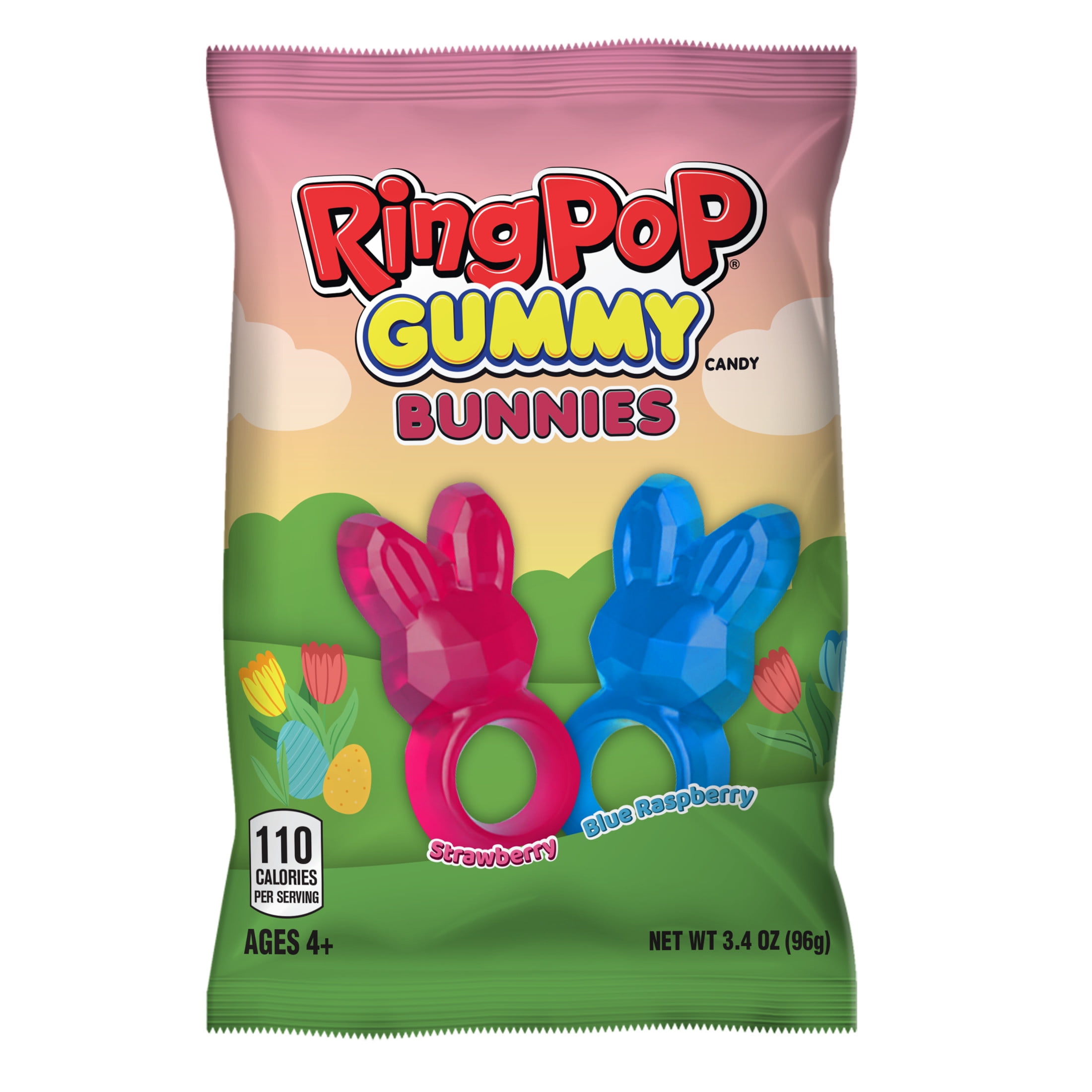 Ring Pop Gummy Candy Easter Bunnies, 3.4 oz Size Bag