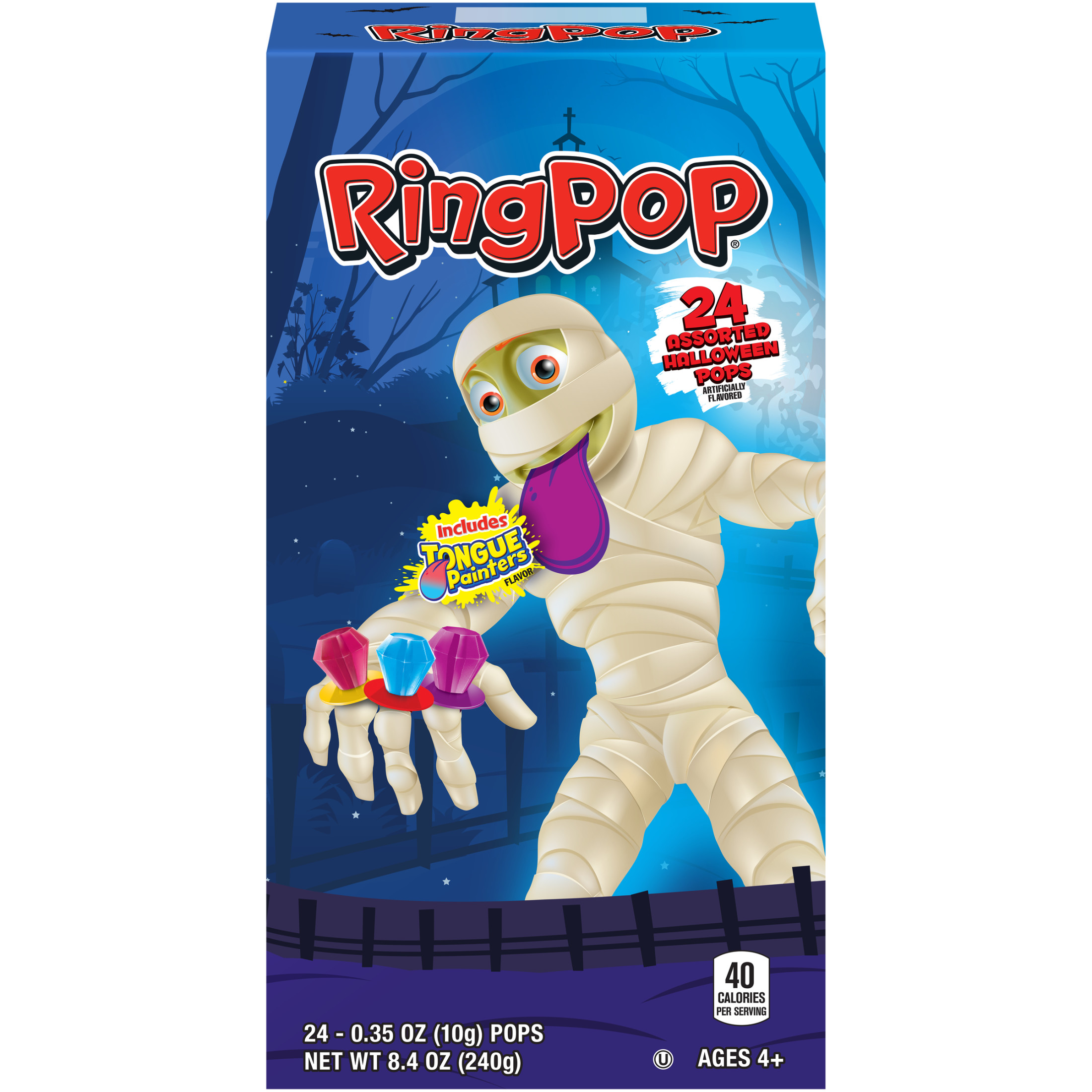 Ring Pop Halloween Variety Box, Assorted Flavor Lollipops, 8.4 oz, 24 Count Box - image 1 of 6