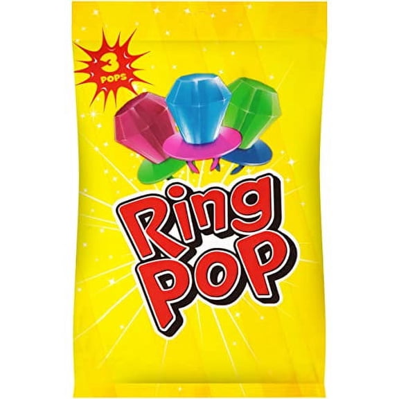 Ring Pop Individually Wrapped 3 Count (Pack Of 12) Lollipop Bag Easter Suckers W/ Assorted Fruity Flavors - Easter Assorted Candy - Fun Easter Candy For Easter Decorations, Baskets & Egg Hunt