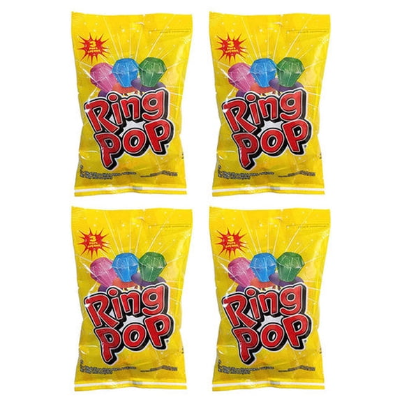 Ring Pop - Total of 12 Ring Pops (4 Bags of 3, Net Weight 120g/4.2oz.)