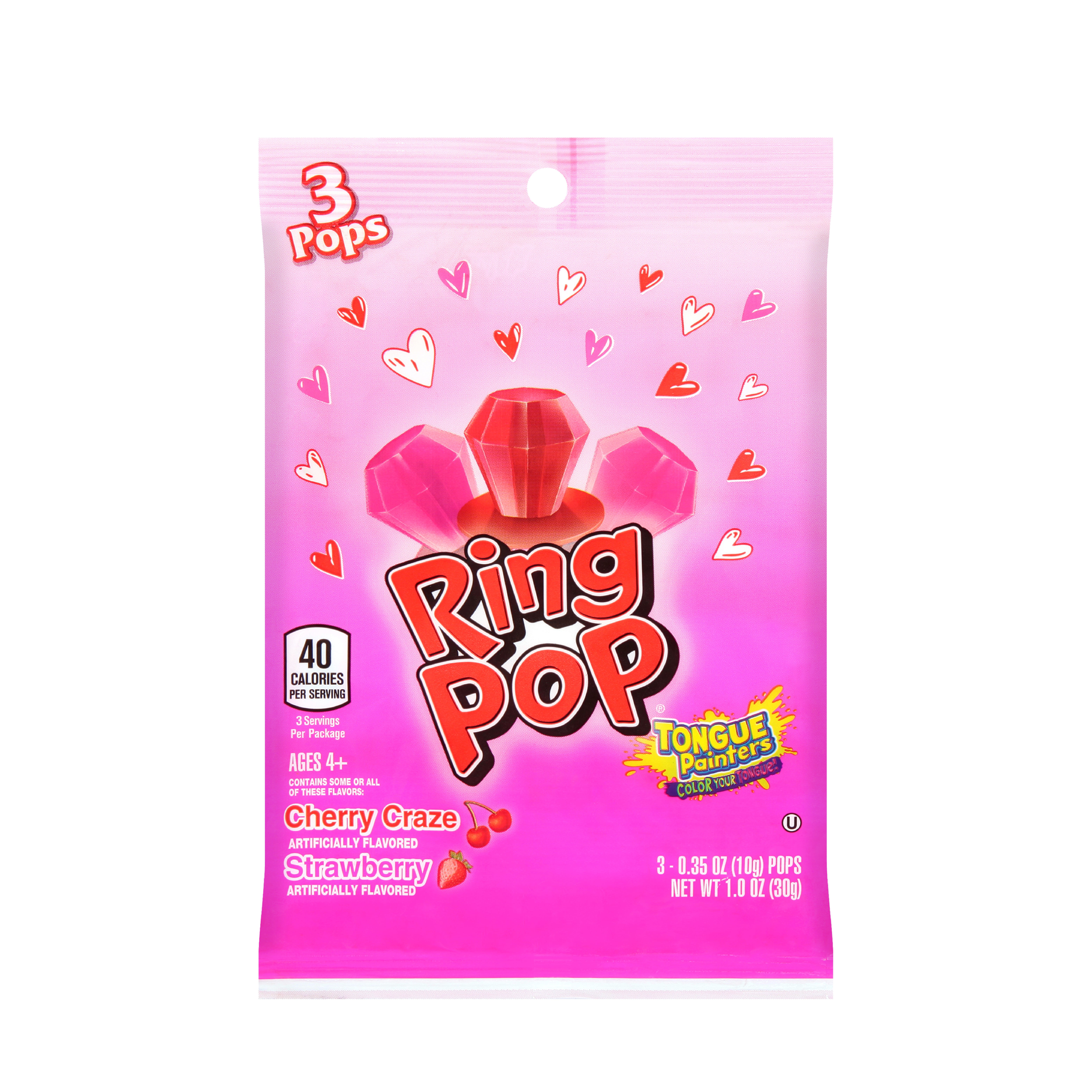 Ring Pop Kids Pack Candy: Valentine's Day Strawberry & Cherry