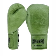 Ring Pro Sports K.O Series Boxing Glove Made of Distressed Leather for Boxing & MMA - Green 10 oz