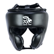 Ring Pro Sports Laceup Headgear - Genuine Cowhide Leather - Adults - Black L