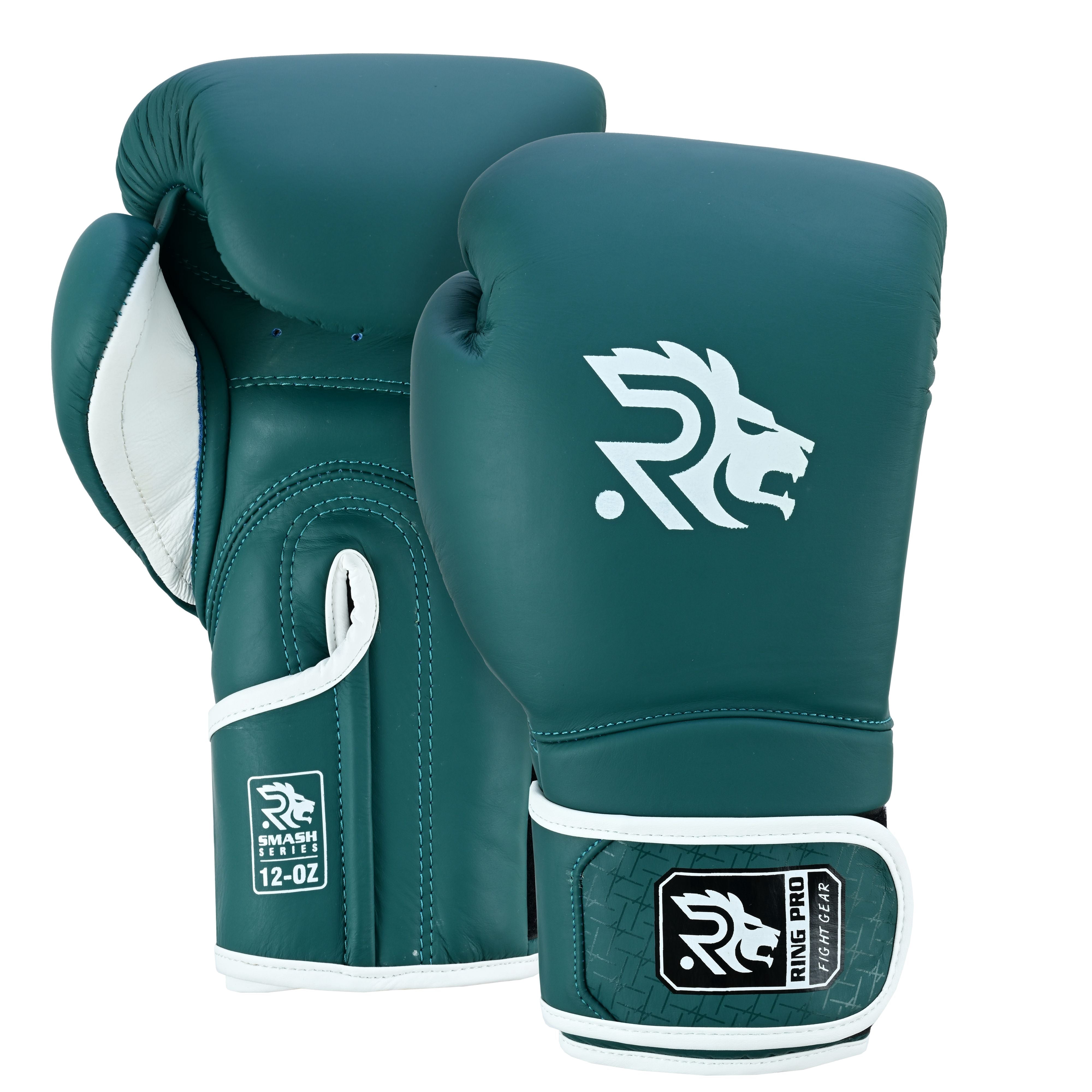 Ring Pro Sports Smash Series Boxing Glove Made of Matte Cowhide Leather for Boxing & MMA - Green 14 oz