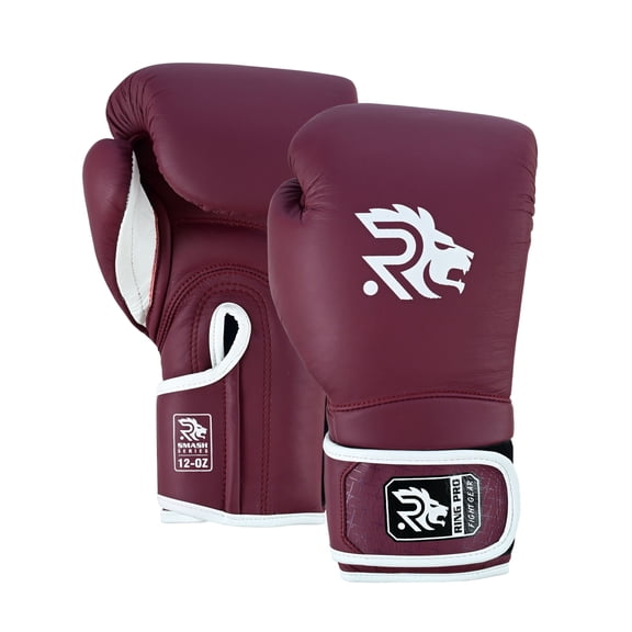 Ring Pro Sports Smash Series Boxing Glove Made of Matte Cowhide Leather for Boxing & MMA - Maroon 14 oz