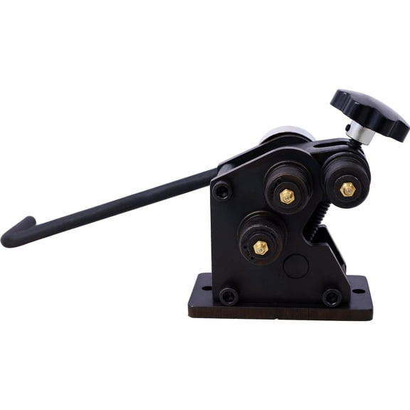 Ring Roller Bender 3",Ring Manual Roller Bender up to1/4" Round Steel & 1" x 3/16" Flat Steel,Hardened Steel Portable Hand Crank Ring Roller 13-1/2'' Long Handle