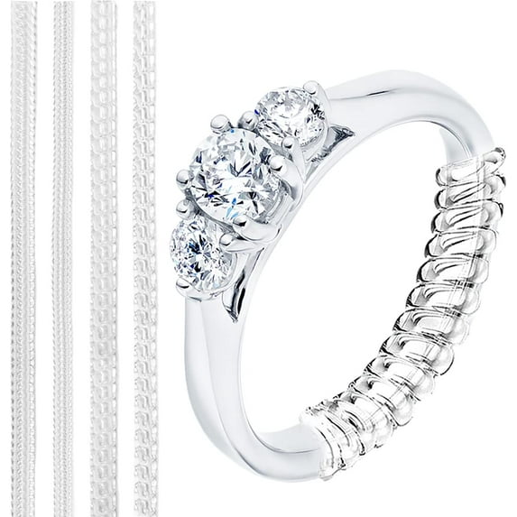 Ring Rubber Size Adjuster for Loose Rings Invisible Ring Guard for Women 4 Size Clear Plastic Wide Thin Band Resizing Ring Resize Make Ring Smaller Without Resizing for Men