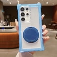 thumbnail image 1 of Ring for Samsung Galaxy S24 Ultra Kickstand Case, [Military Grade Drop Proof] [Frosted Back Panel] Non-Slip Colorful Frame Matte Magnetic Phone Case Compatible with Mag-Safe Shockproof Cover, Blue, 1 of 9