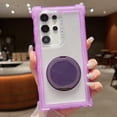 thumbnail image 1 of Ring for Samsung Galaxy S24 Ultra Kickstand Case, [Military Grade Drop Proof] [Frosted Back Panel] Non-Slip Colorful Frame Matte Magnetic Phone Case Compatible with Mag-Safe Shockproof Cover, Purple, 1 of 9
