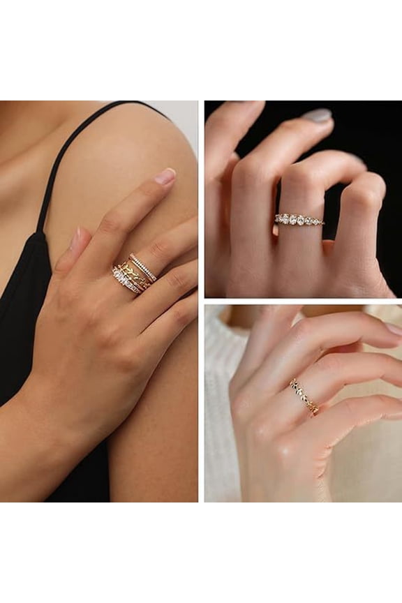 Ring Set Jewelry for Women Trendy Accessories Stackable Rings 5PCS