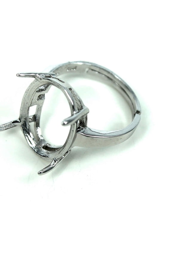 Ring Setting with Oval Prongs Mounting in Sterling Silver 13x17mm | MTR341 (6)