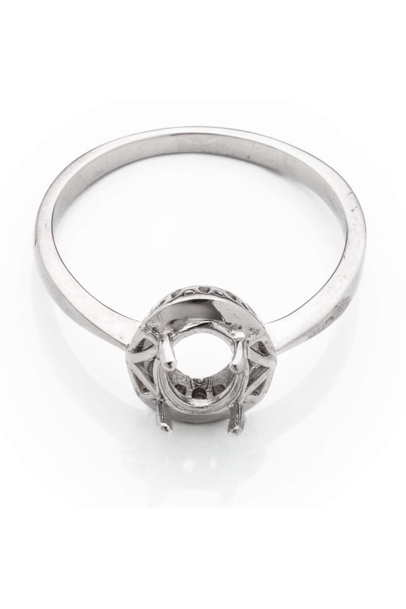 Ring Setting with Oval Prongs Mounting in Sterling Silver 5x7mm | MTR020 (9)