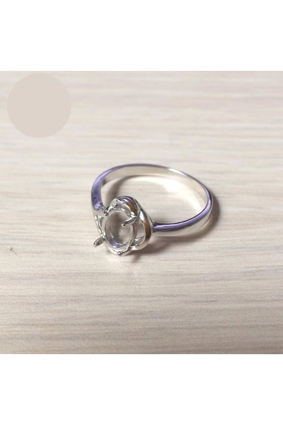 Ring Setting with Oval Prongs Mounting in Sterling Silver 6x8mm | MTR021 (8)