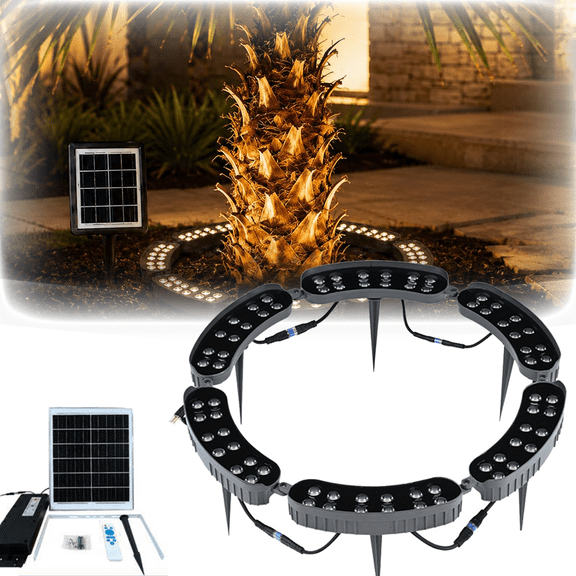 Ring-Shaped Solar Tree Lights,outdoor landscape decorative lights for trees and garden decoration.(Warm)