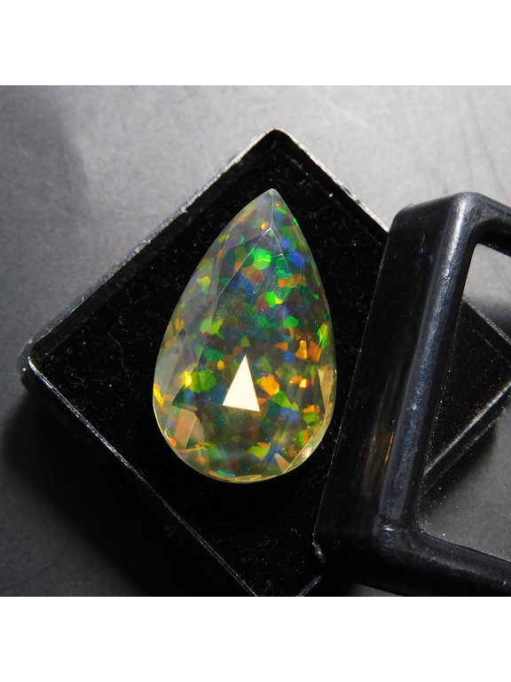 Ring Size 11.65 Ct Lab-Created Fire Opal Loose Gemstone Emerald Cut CERTIFIED