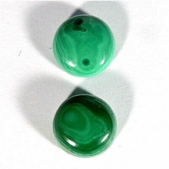 Ring Size 31.00Cts Natural Malachite Round Shape Cabochon Pair Gemstone