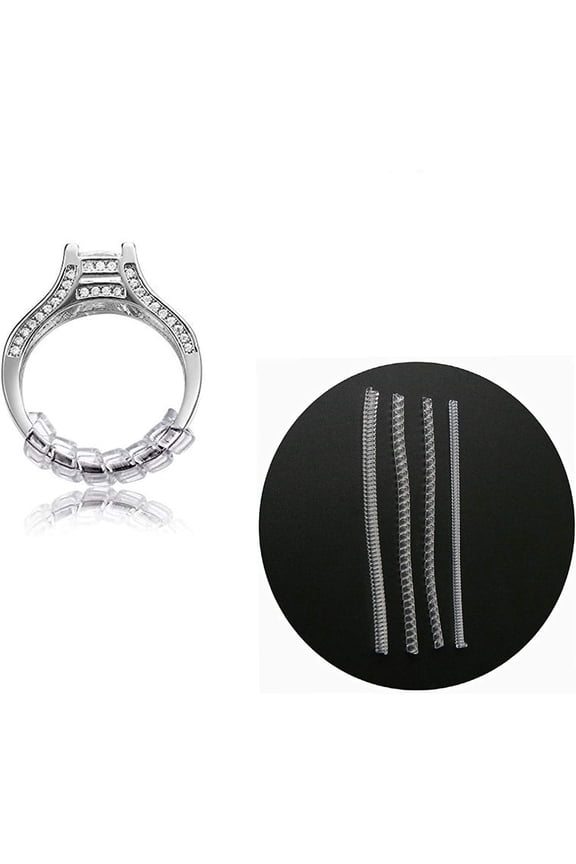 Ring Size Adjuster,12 PCS 4 Size Clear Spirals for Loose Rings for Making Jewelry Guard, Spacer, Sizer, Fitter